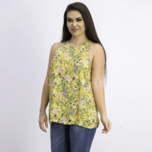Womens Floral Top Yellow Combo
