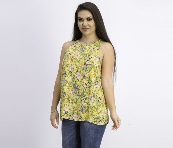 Womens Floral Top Yellow Combo