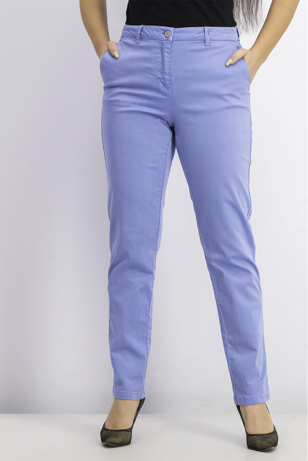 Womens Four Pocket Style Pull On Pants Blue