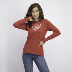 Womens Graphic Cotton T-Shirt Red