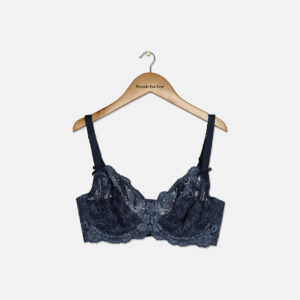 Womens Jade Under Wired Textured Non Padded Bra Slate Blue