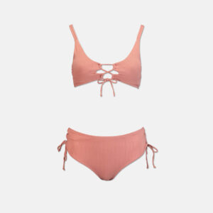 Womens Key Hole Detailed Two Piece Set Rouge/Pink