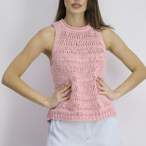 Womens Knot Knitted Top Pink