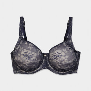 Womens Lace Non-Padded Underwire Bra Navy