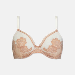 Womens Lace Underwired Non-padded Bra Nude