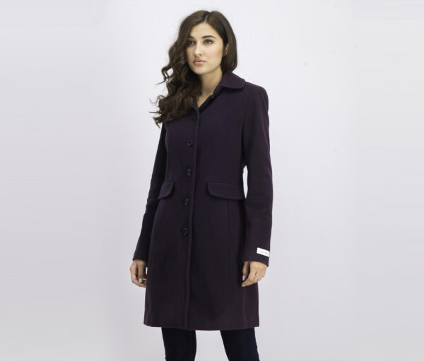 Womens Long Sleeve Trench Coat Purple