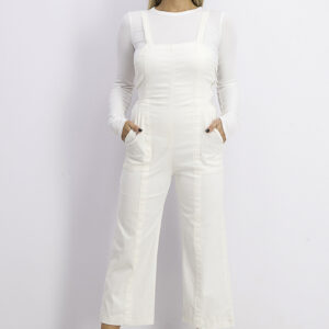 Womens Long Strappy Jumpsuit Ivory