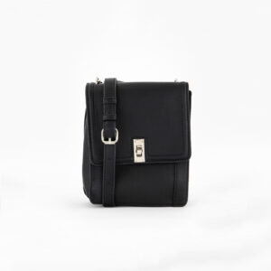 Womens Luxury Grain Cross Body Bag 18.5 H x 15 L x 8 W cm Black