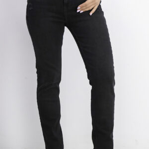 Womens Medium Rise Skinny Jeans Black