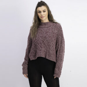 Womens Merry Go Round Cable-Knit Sweater Very Berry