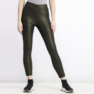 Womens Metallic Leggings Black/Gold