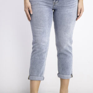 Womens Mid Rise Boy Jeans Blue Washed