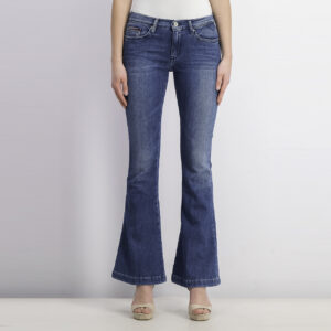 Womens Mid Rise Flare Fran Jeans Blue