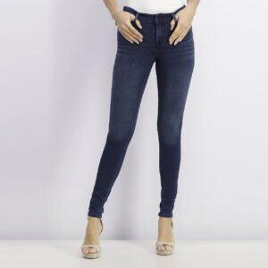 Womens Mid Rise Rockstar Super Skinny Jeans Navy Wash