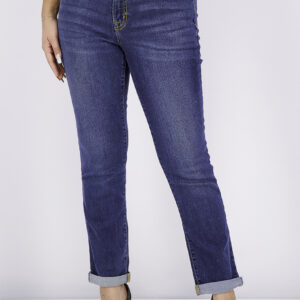 Womens Mid Rise Slim Leg Jeans. Blue