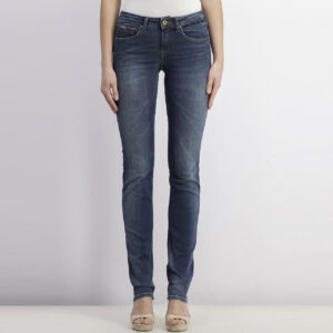 Womens Mid Rise Straight Sandy Jeans Denim Blue