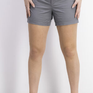 Womens Mid-Rise Twill Everyday Shorts Grey