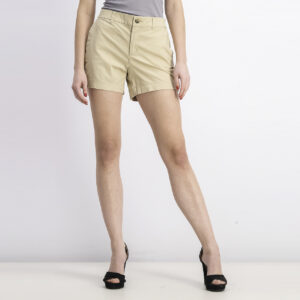 Womens Mid-Rise Twill Everyday Shorts Sand
