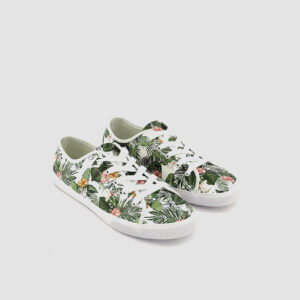 Womens Monterey Printed Lace-Up Sneakers White Combo