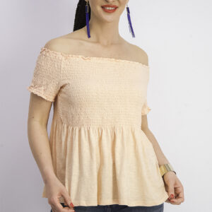 Womens Off-The-Shoulder Tops Coral