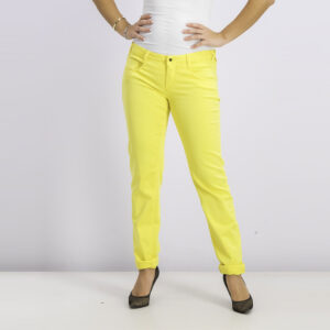 Womens Plain Jeans Yellow