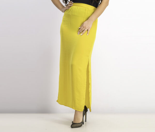 Womens Plain Maxi Skirt Yellow