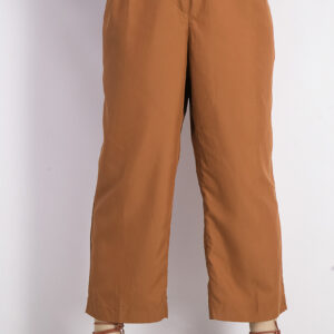 Womens Plain Straight Pants Rust