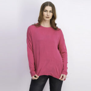 Womens Plain Sweater Fuchsia Pink