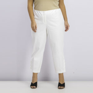 Womens Plus Size Hollywood-Waist Pants Bright White
