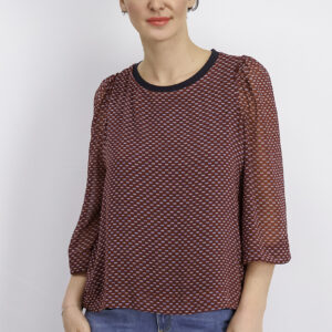 Womens Printed Blouse Maroon Combo