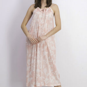 Womens Printed Cotton Nightgown Pink