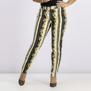 Womens Printed Trousers Black/Yellow/Ivory