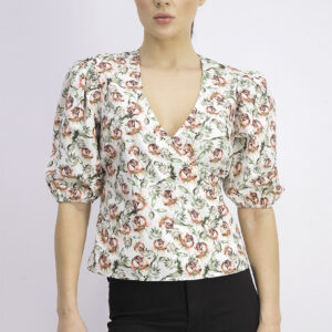 Womens Puffed Sleeve Top Margate Floral