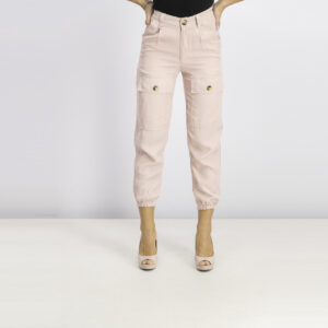 Womens Pull On Cargo Trousers Light Pink
