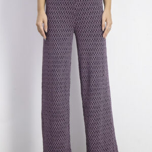Womens Pull-On Printed Pants Purple/Navy