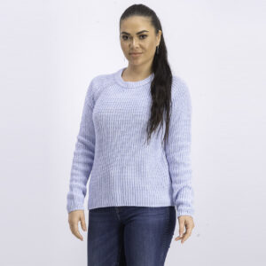 Womens Pullover Sweater Water Blue Melange
