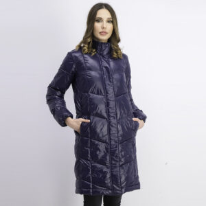 Womens Quilted Puffer Coat Navy