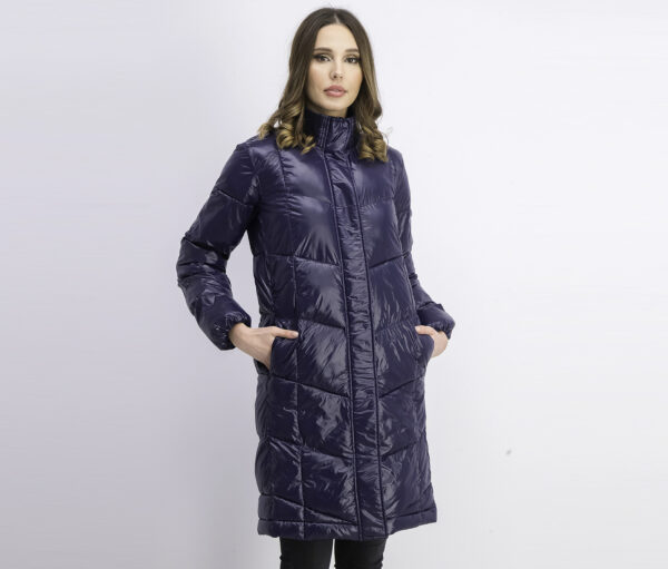 Womens Quilted Puffer Coat Navy