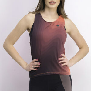 Womens Rush Run Track Sleeveless Shirt Coral