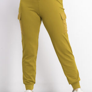 Womens Side Pocket Pull-On Fleece Pants Gold