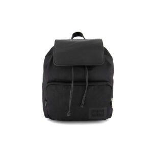 Womens Sleek Nylon Drawstring Backpack 35 H x 28 L x 19 W cm Black