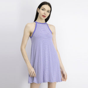 Womens Sleeveless Stripe Dress Blue/White