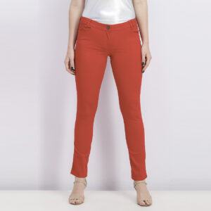 Womens Slim-Fit Jeans Red