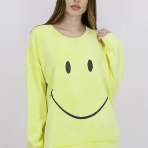 Womens Smiley Sweatshirt Yellow