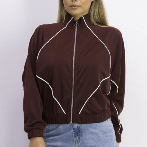 Womens Sporty With Contrasting Jacket Maroon