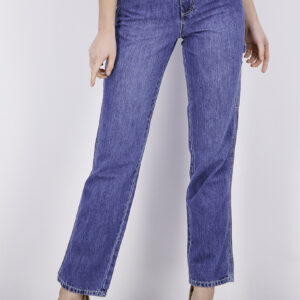 Womens Straight-Leg Carpenter Jeans Medium Wash Denim