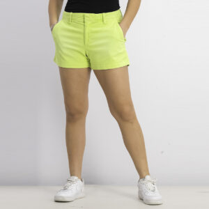 Womens Stretch Mid Rise 3 Inseam City Short Lime Green