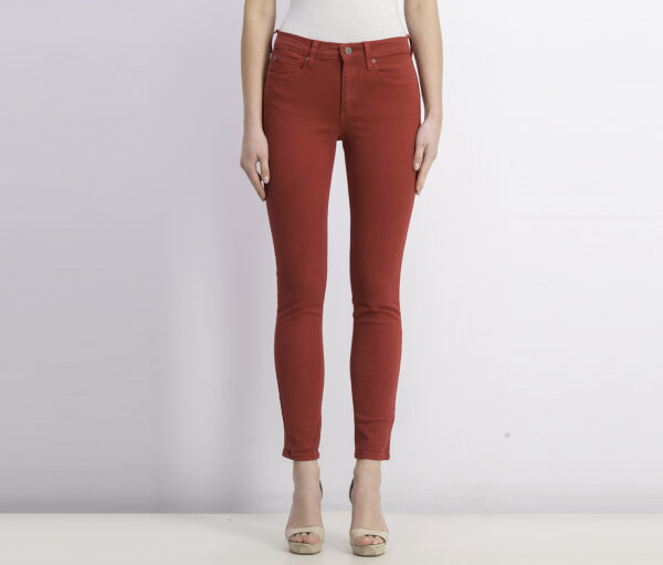 Womens Stretch Mid Rise Skinny Leg Fit Jeans Red