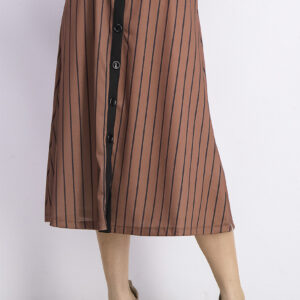 Womens Stripe Skirt Brown/Black