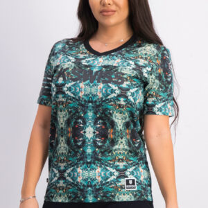 Womens Sublimation Print Tee Green Combo